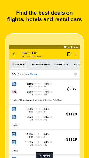 Cheapflights: Flights & Hotels(特价航班)谷歌apk下载截图1